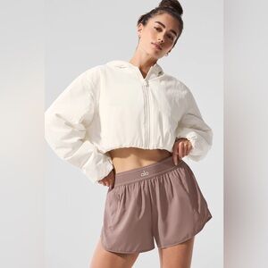NWT S ALO Cropped Mountain Peak Full-Zip Hoodie